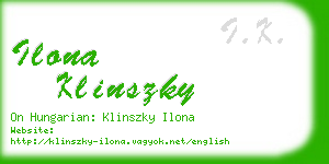 ilona klinszky business card